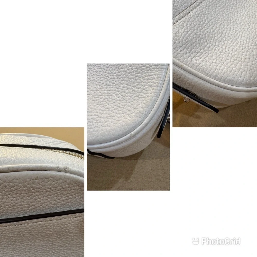 Kate Spade Kourtney Stripe Camera Bag Crossbody Canvas/Pebbled Leather Trim